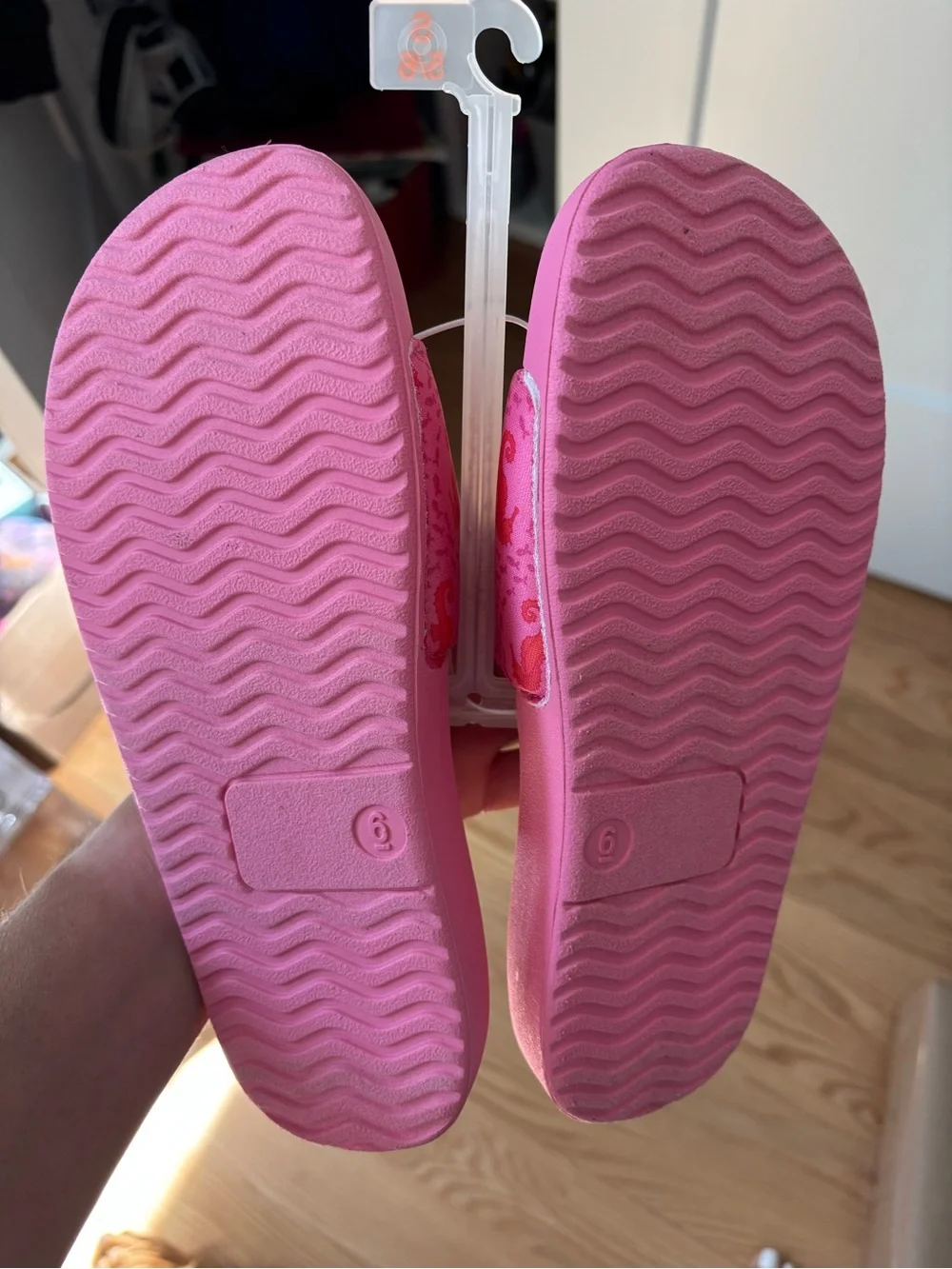 Roller Rabbit Pink & Red Seahorse Slide Sandals